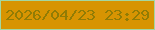 文字の大きさ：5、枠の色：a3d7a1、背景の色：d79402、文字の色：917c05 無料ブログパーツのブログ時計