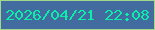 文字の大きさ：1、枠の色：a3d88a、背景の色：426c9f、文字の色：0beda9 無料ブログパーツのブログ時計