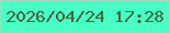 文字の大きさ：2、枠の色：a3d8bc、背景の色：4affc5、文字の色：47633c 無料ブログパーツのブログ時計