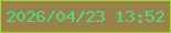 文字の大きさ：5、枠の色：a3d92f、背景の色：98824a、文字の色：52d78b 無料ブログパーツのブログ時計