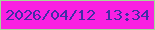 文字の大きさ：2、枠の色：a3d996、背景の色：f920e2、文字の色：422da6 無料ブログパーツのブログ時計