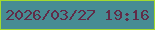 文字の大きさ：2、枠の色：a3da2f、背景の色：478c93、文字の色：612c48 無料ブログパーツのブログ時計