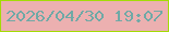 文字の大きさ：2、枠の色：a3db06、背景の色：ecb0b0、文字の色：6fa9a6 無料ブログパーツのブログ時計