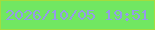 文字の大きさ：4、枠の色：a3dc3e、背景の色：71e762、文字の色：959be8 無料ブログパーツのブログ時計