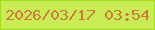 文字の大きさ：3、枠の色：a3dd19、背景の色：c9eb53、文字の色：cd7a41 無料ブログパーツのブログ時計