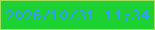 文字の大きさ：5、枠の色：a3dd5e、背景の色：1bd232、文字の色：349afb 無料ブログパーツのブログ時計