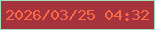 文字の大きさ：1、枠の色：a3ddbb、背景の色：a4333e、文字の色：fb6947 無料ブログパーツのブログ時計