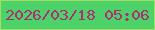 文字の大きさ：1、枠の色：a3de64、背景の色：4dd26a、文字の色：ad2f73 無料ブログパーツのブログ時計