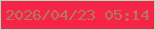 文字の大きさ：4、枠の色：a3dec3、背景の色：f62446、文字の色：b07867 無料ブログパーツのブログ時計