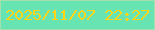 文字の大きさ：3、枠の色：a3e0ae、背景の色：68e4b3、文字の色：ffd515 無料ブログパーツのブログ時計