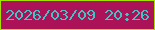 文字の大きさ：1、枠の色：a3e201、背景の色：ab1257、文字の色：43c2c4 無料ブログパーツのブログ時計