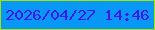 文字の大きさ：4、枠の色：a3e403、背景の色：0698f4、文字の色：4218e9 無料ブログパーツのブログ時計