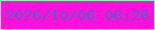 文字の大きさ：5、枠の色：a3e5c5、背景の色：ff10db、文字の色：585dc3 無料ブログパーツのブログ時計