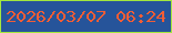 文字の大きさ：5、枠の色：a3e73e、背景の色：26549a、文字の色：f25d35 無料ブログパーツのブログ時計