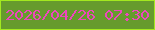 文字の大きさ：3、枠の色：a3e91f、背景の色：669b2d、文字の色：ed47bd 無料ブログパーツのブログ時計