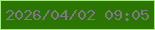文字の大きさ：1、枠の色：a3ea80、背景の色：2b7603、文字の色：80778b 無料ブログパーツのブログ時計