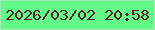 文字の大きさ：4、枠の色：a3eab3、背景の色：62fb87、文字の色：5e1f2f 無料ブログパーツのブログ時計