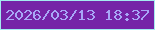 文字の大きさ：5、枠の色：a3eaef、背景の色：7523a7、文字の色：a8a6f7 無料ブログパーツのブログ時計