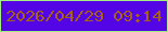 文字の大きさ：3、枠の色：a3ee7e、背景の色：5305e5、文字の色：a46017 無料ブログパーツのブログ時計