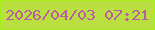 文字の大きさ：4、枠の色：a3ef17、背景の色：badf40、文字の色：b95e9e 無料ブログパーツのブログ時計