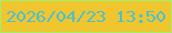 文字の大きさ：2、枠の色：a3ef66、背景の色：f0c62f、文字の色：4ec0cd 無料ブログパーツのブログ時計
