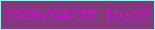 文字の大きさ：2、枠の色：a3eff3、背景の色：85387d、文字の色：cb0cd7 無料ブログパーツのブログ時計