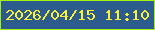 文字の大きさ：3、枠の色：a3f00a、背景の色：2c5b8d、文字の色：fbef3a 無料ブログパーツのブログ時計