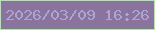 文字の大きさ：4、枠の色：a3f097、背景の色：8a749d、文字の色：ada4d4 無料ブログパーツのブログ時計