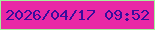 文字の大きさ：1、枠の色：a3f19b、背景の色：e927a6、文字の色：380d9d 無料ブログパーツのブログ時計