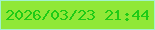 文字の大きさ：5、枠の色：a3f2ce、背景の色：90e838、文字の色：1fcb16 無料ブログパーツのブログ時計