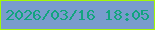 文字の大きさ：5、枠の色：a3f707、背景の色：799ccd、文字の色：12a47e 無料ブログパーツのブログ時計