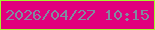 文字の大きさ：1、枠の色：a3f72d、背景の色：e1007d、文字の色：808ca0 無料ブログパーツのブログ時計