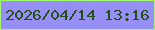 文字の大きさ：1、枠の色：a3f86c、背景の色：968ff7、文字の色：254e18 無料ブログパーツのブログ時計