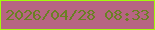 文字の大きさ：3、枠の色：a3fa0b、背景の色：b76582、文字の色：6a8024 無料ブログパーツのブログ時計