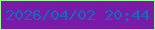 文字の大きさ：4、枠の色：a3fb99、背景の色：7a1aa8、文字の色：136cb9 無料ブログパーツのブログ時計