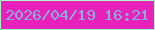 文字の大きさ：5、枠の色：a3fbc2、背景の色：e821bb、文字の色：87afda 無料ブログパーツのブログ時計