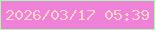 文字の大きさ：5、枠の色：a3fdac、背景の色：f081d9、文字の色：ffd3c6 無料ブログパーツのブログ時計