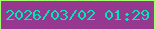 文字の大きさ：2、枠の色：a3ff6e、背景の色：973890、文字の色：02e5b4 無料ブログパーツのブログ時計