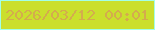 文字の大きさ：3、枠の色：a3ffe8、背景の色：cbdf2d、文字の色：d4ac4d 無料ブログパーツのブログ時計