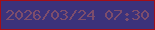 文字の大きさ：5、枠の色：a40e17、背景の色：3c327b、文字の色：7d4d6c 無料ブログパーツのブログ時計