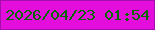 文字の大きさ：5、枠の色：a40ead、背景の色：e30edb、文字の色：066700 無料ブログパーツのブログ時計