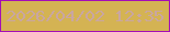 文字の大きさ：2、枠の色：a40eb7、背景の色：d4b353、文字の色：c9a6a2 無料ブログパーツのブログ時計