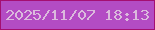 文字の大きさ：3、枠の色：a40f72、背景の色：b34cc4、文字の色：dbbadd 無料ブログパーツのブログ時計