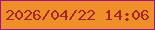 文字の大きさ：2、枠の色：a41088、背景の色：ee8f29、文字の色：a52531 無料ブログパーツのブログ時計