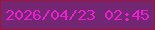 文字の大きさ：4、枠の色：a41334、背景の色：732772、文字の色：ed1ed0 無料ブログパーツのブログ時計