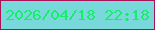 文字の大きさ：3、枠の色：a41456、背景の色：79d9da、文字の色：17ed6a 無料ブログパーツのブログ時計