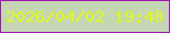 文字の大きさ：5、枠の色：a414b4、背景の色：c5d6b4、文字の色：ddfa18 無料ブログパーツのブログ時計