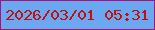 文字の大きさ：5、枠の色：a41577、背景の色：6ca7f2、文字の色：bd120d 無料ブログパーツのブログ時計
