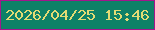 文字の大きさ：5、枠の色：a4158c、背景の色：0e8167、文字の色：e3db74 無料ブログパーツのブログ時計