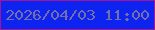 文字の大きさ：5、枠の色：a41596、背景の色：0d24f0、文字の色：776da8 無料ブログパーツのブログ時計
